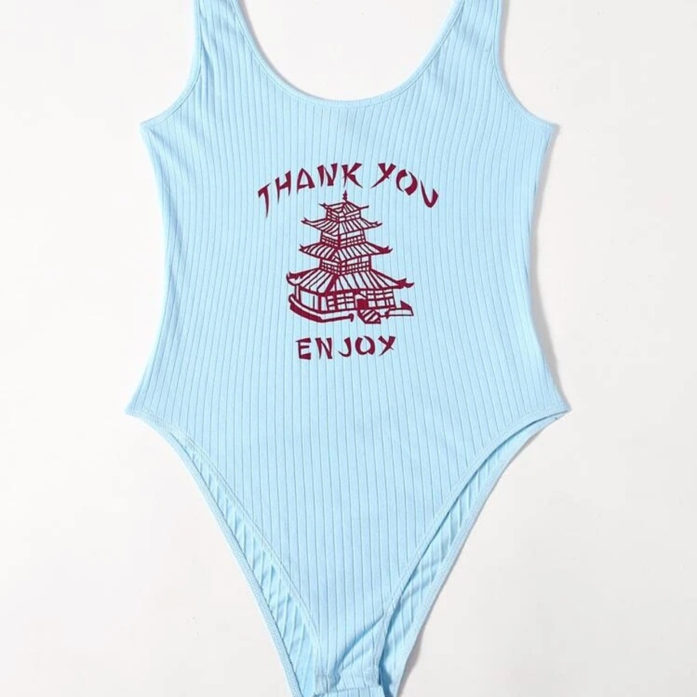 Plus “Thank you” ribbed bodysuit